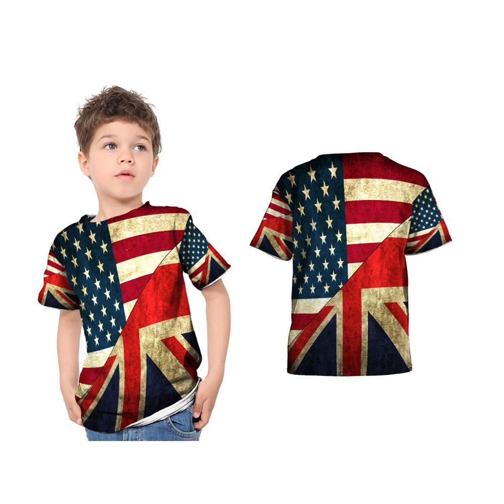 Jual Kaos Baju Anak Bendera Inggris Amerika Custom art 2