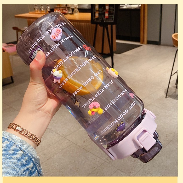 Botol Minum  2 liter MOTIVASI KOREA GRADASI / BENING BPA FREE (INCLUDE STIKER )