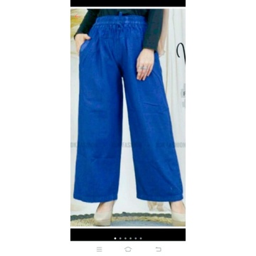 Celana Kulot Semi Jeans Kulot Jeans murah Kulot dewasa-Biru bca dewasa