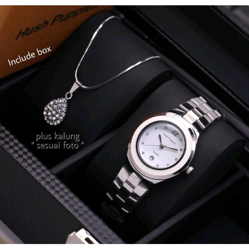 Jam Tangan H.Puppies Free Kalung Jam Tangan Stainliss Terlaris Jam Tangan Wanita Best Seller