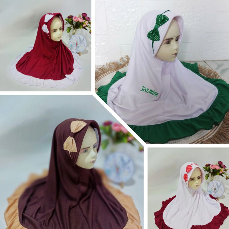 jilbab sekolah anak SD MI model bando remple