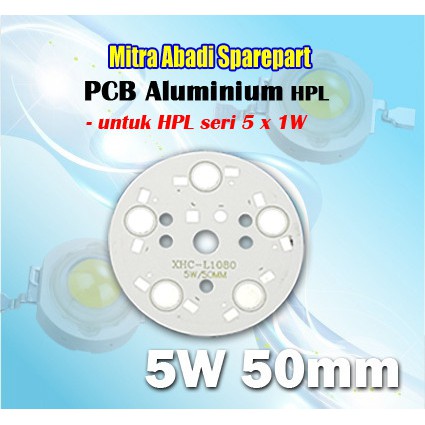 PCB LED Round Aluminium HPL 5W 50mm