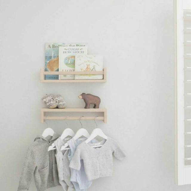 Rak Buku Gantung / Rak Bumbu Dapur Kayu Gantung / Rak Makeup Kayu gantung