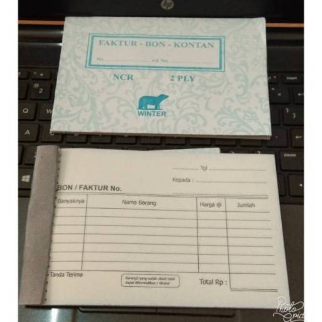 

(1BUKU) Bon faktur NCR 2ply / rangkap 2 NCR datar dan tegak kecil