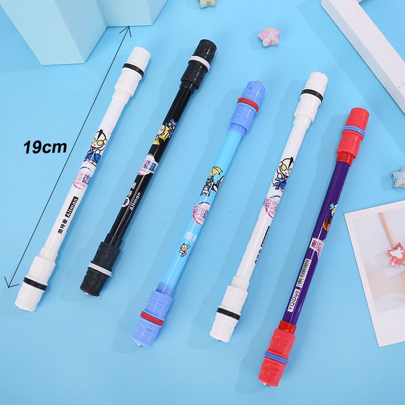 Mainan Pulpen Spinner Luminous Desain Kartun Lucu Multi Model Warna Acak Untuk Pelajar