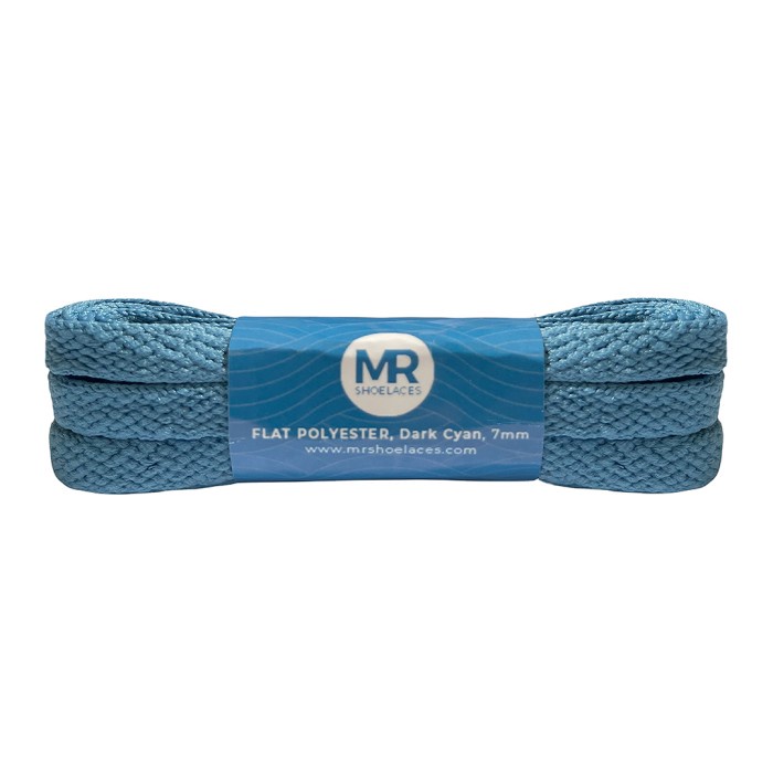 MR Shoelaces FP21 Dark Cyan Tali Sepatu Pipih Flat 7mm 90cm 100cm 120cm 130cm 150cm 180cm 200cm