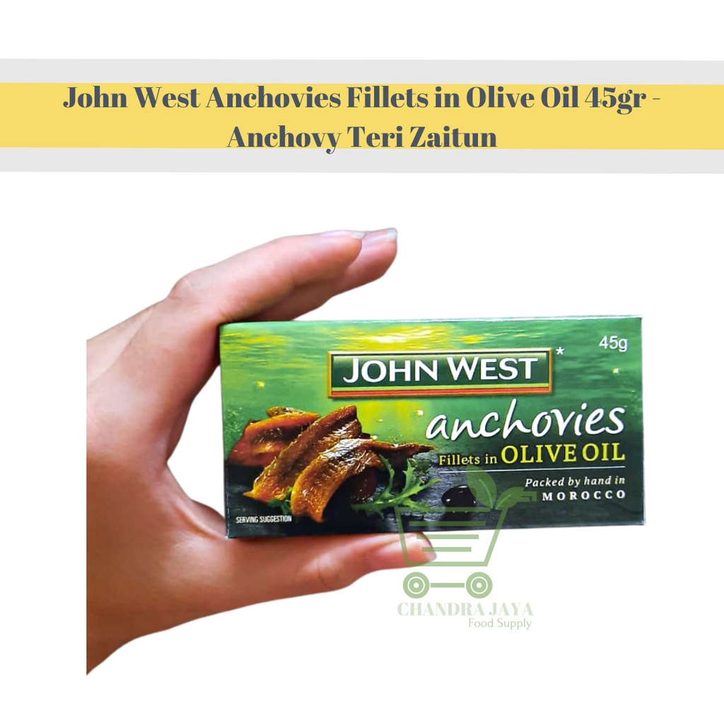 

RB John West Anchovies Fillets in Olive Oil 45gr - Anchovy Teri Zaitun