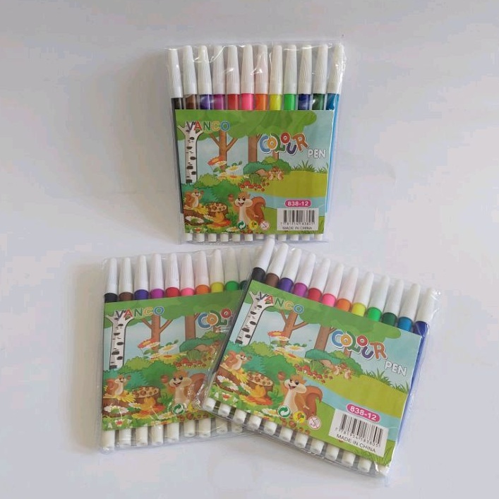 

Azka_Niam SATU SET ( 12 WARNA ) Colour Pen Spidol 12 Warna Zendi 838-12