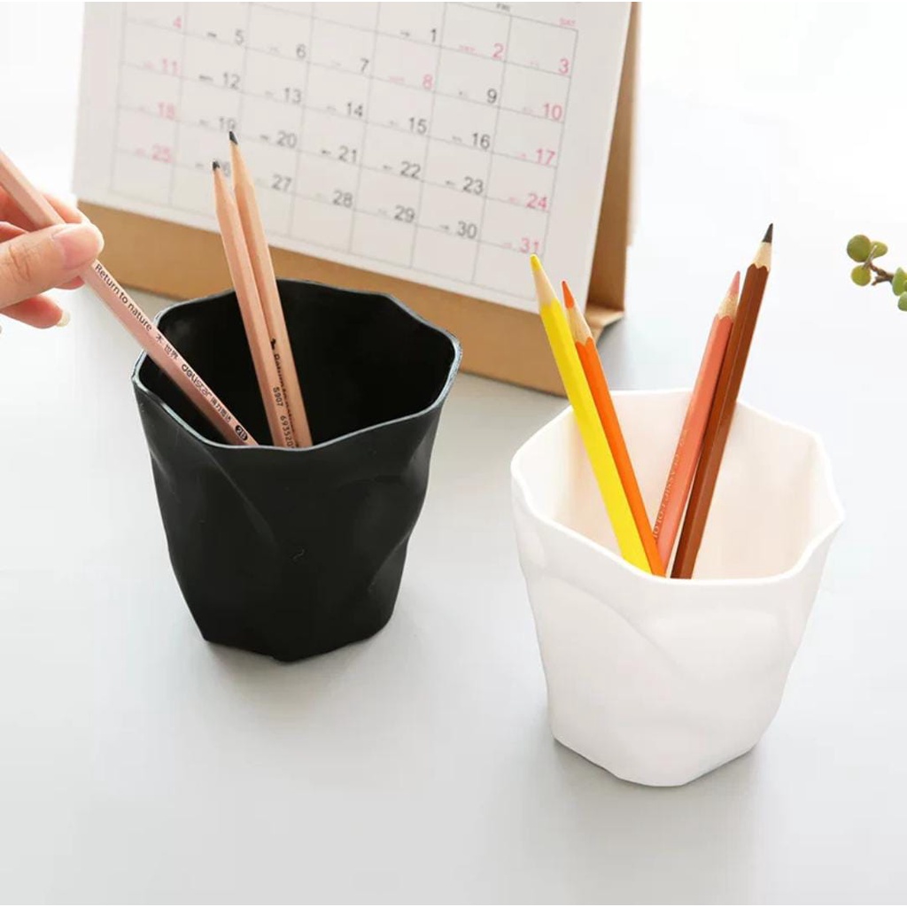 Tempat Pensil Meja Bulat Mini Dekorasi Pot Bunga Gaya Nordic Serbaguna