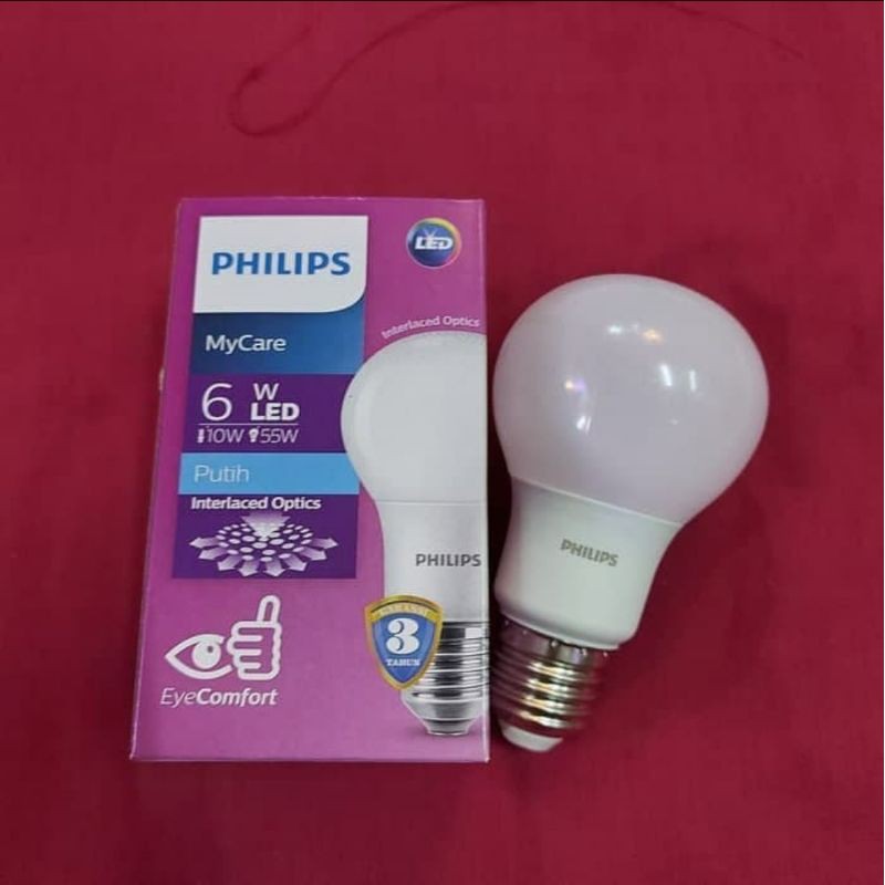 Lampu LED Philips 6W/ 6Watt LED BULB 580 Lumen Asli PHILIPS