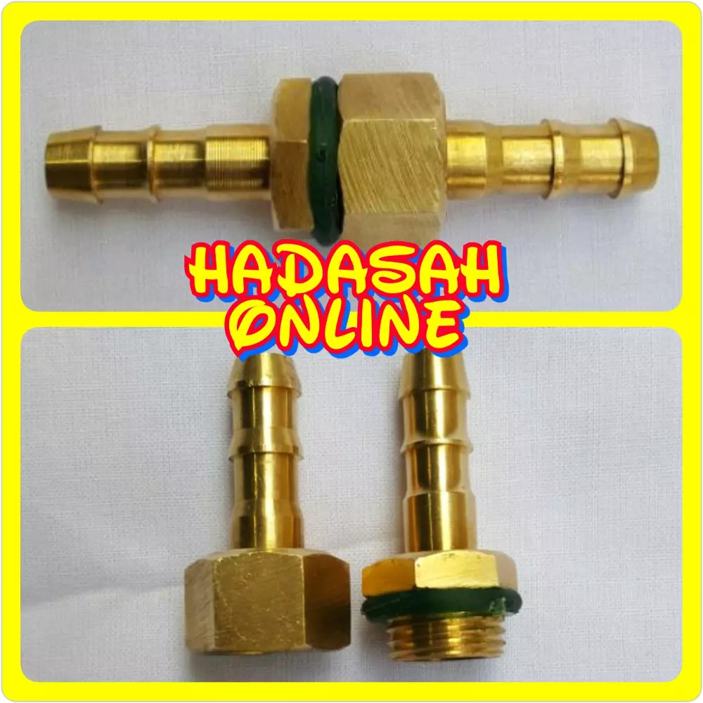 Nepel Selang 1 4 Kuningan - Nepel Selang Angin Air - Doubel Nepel - Drat Luar Dalam Nepel Kompressor