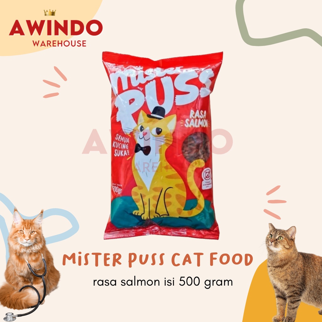 MISTER PUSS 500gr - Makanan Kucing Mister Puss Rasa Salmon Freshpack 500 gr