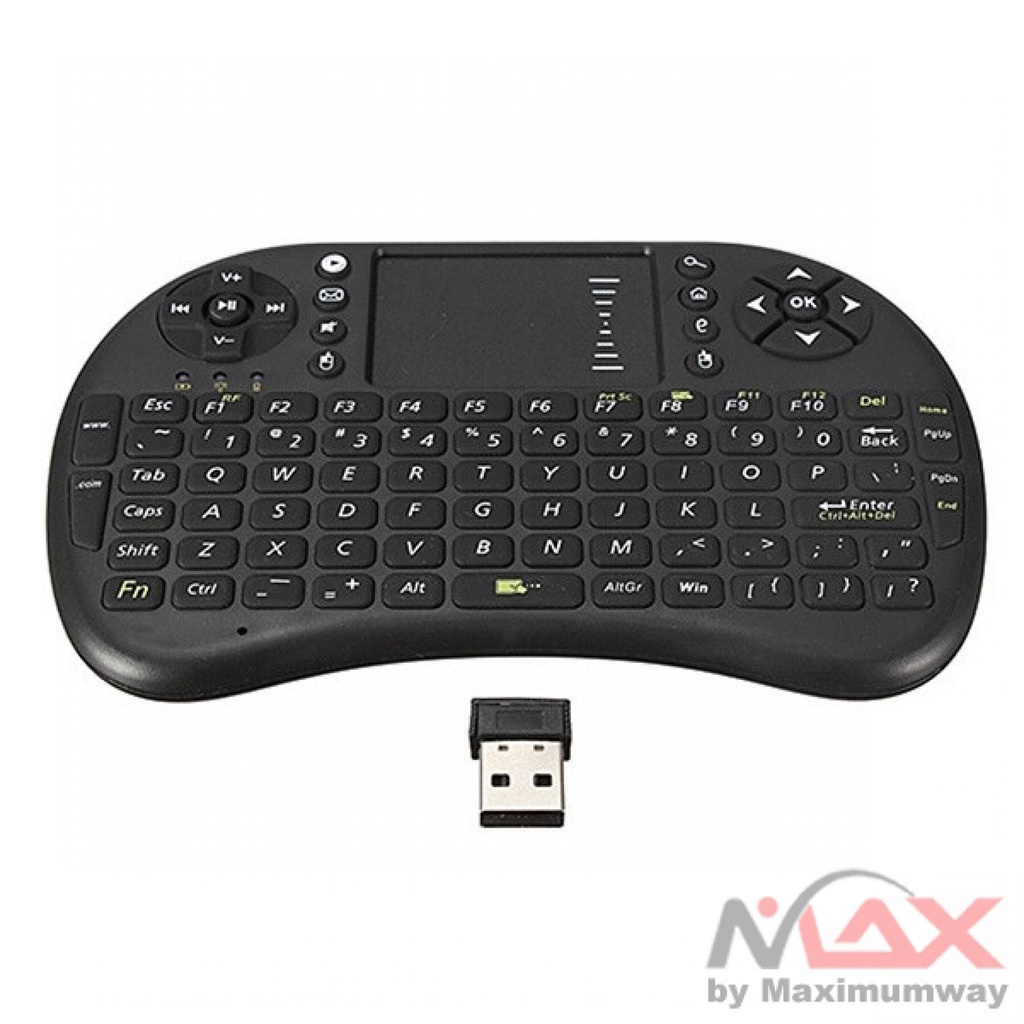 Mini Keyboard Wireless 2.4GHz dengan Touch Pad &amp; Mouse - i8 Warna Hitam