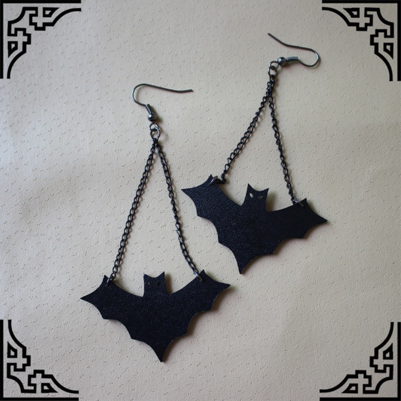 Anting Juntai Desain Kelelawar Halloween Untuk Pria Dan Wanita