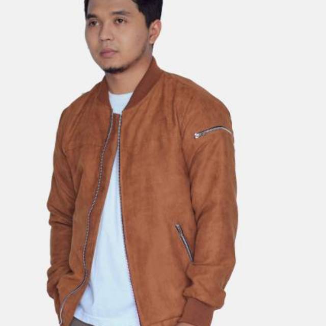  Jaket  bomber Suede INV varian 3 warna  tan coklat sama 