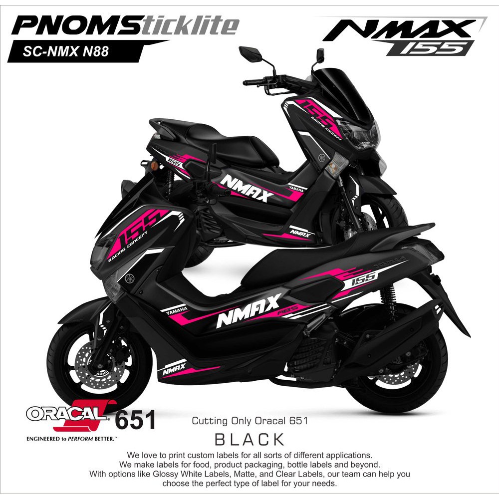 cod Cutting Sticker Yamaha Nmax Hitam Pink / Sticker Body motor nmax Hitam nmax old