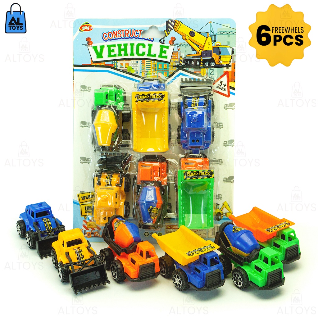 Mobil Mobilan Truk Konstruksi Set Isi 6 Pcs Free Wheels Mainan Anak WR03A