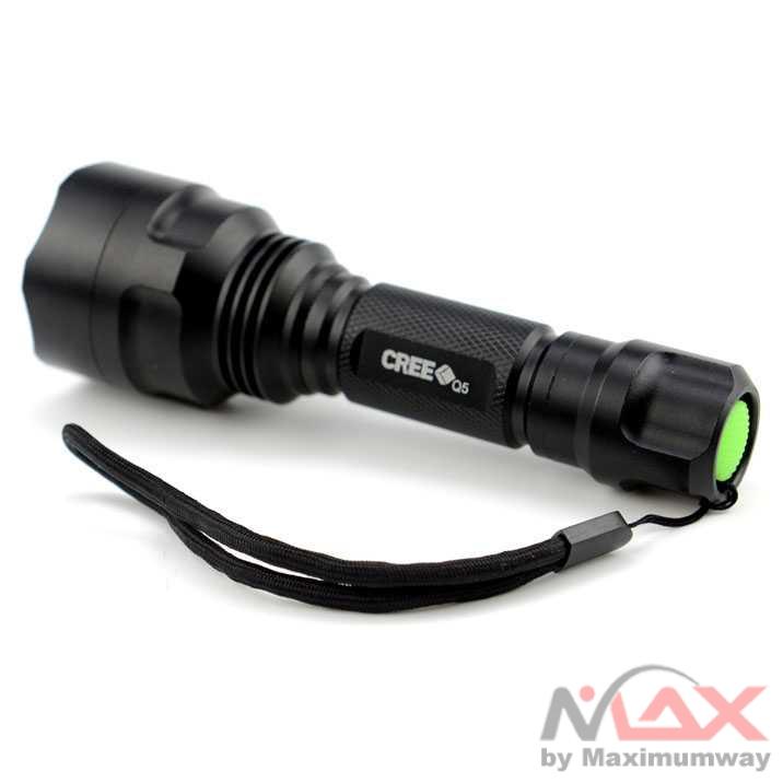 TaffLED C8 Senter LED Flashlight Waterproof Cree Q5 3800 Lumens Warna Hitam
