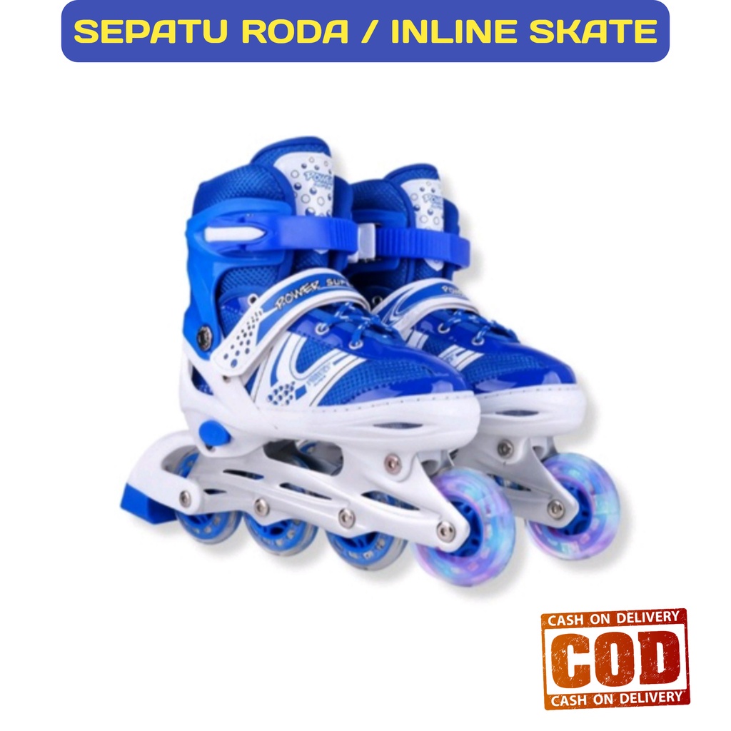 Sepatu Roda Anak Power Inline Skate / Power Roller Skate / Free Tas / Free Baut Bajaj