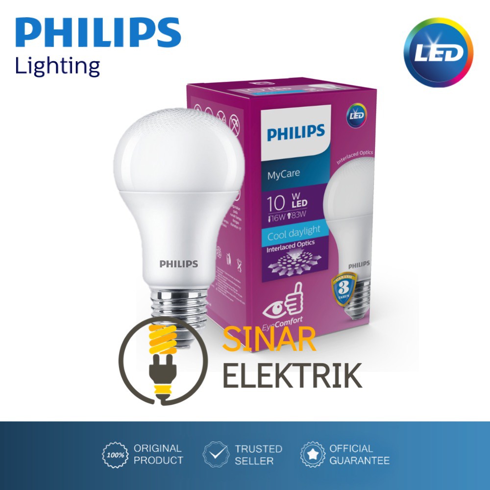 Lampu LED Philips MyCare 10 Watt Putih - Bohlam LED 10W W Wat 10Watt Murah Original Garansi