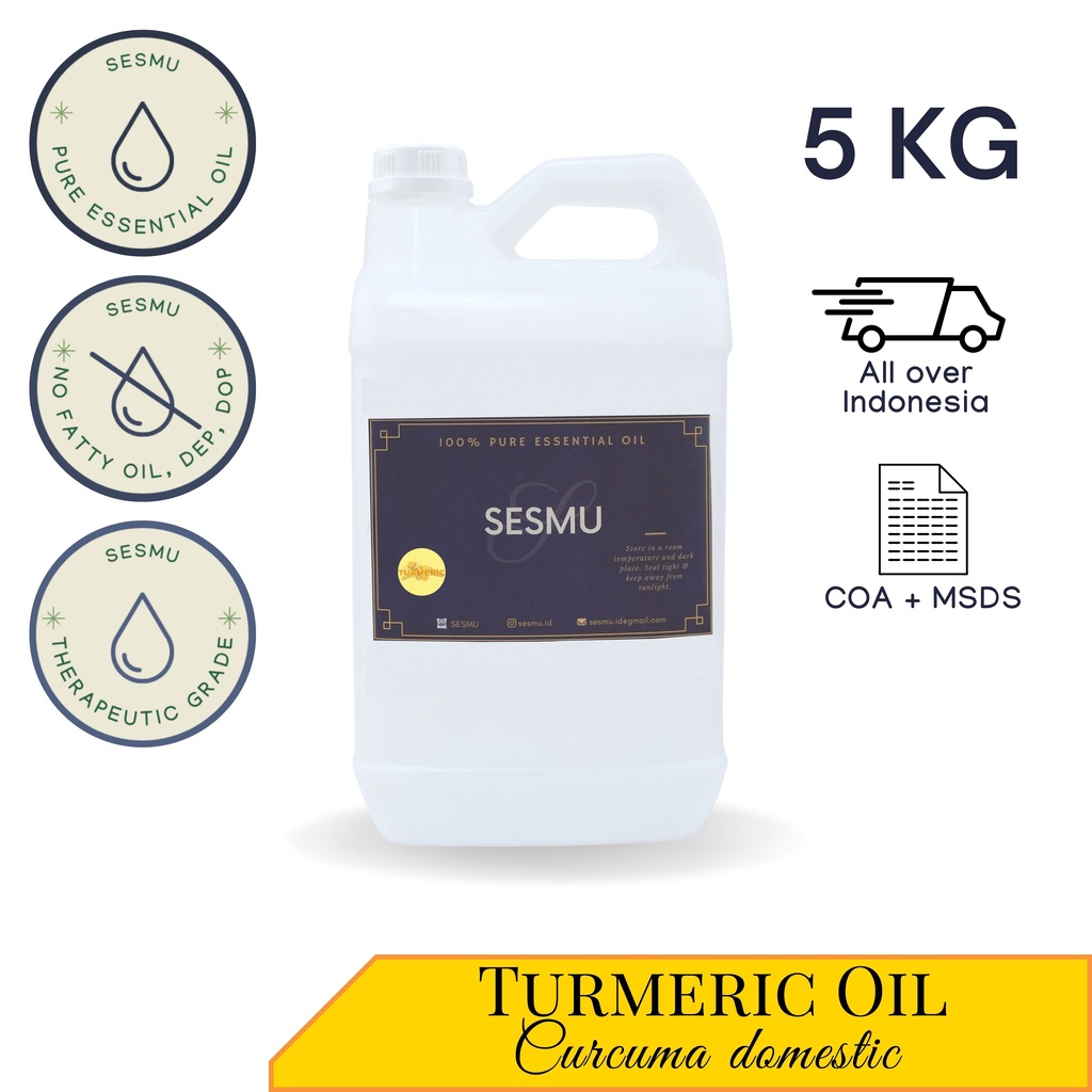 5 KG / 5 L / 5000 ML TURMERIC (KUNYIT) 100% PURE ESSENTIAL OIL / MINYAK ATSIRI