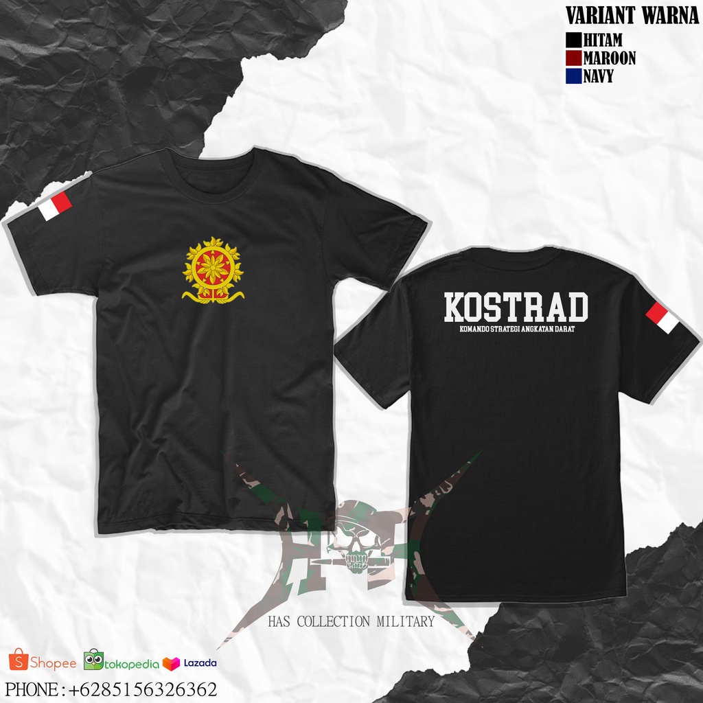kaos logo kostrad komando strategi angkatan darat