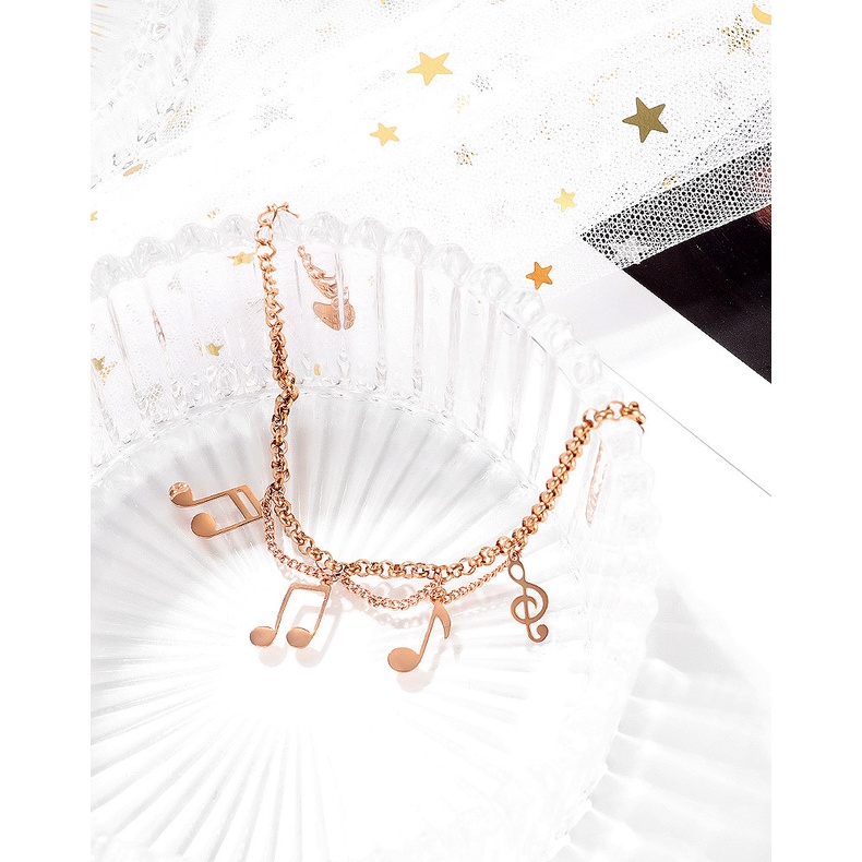 Gelang GL63 Melody Stainless Steel / Titanium Premium Fashion Wanita Gelang Unik Lucu Keren Bagus Banget /Deluna/ BS