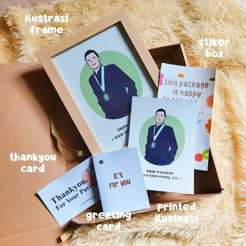 ILUSTRASI FRAME 5R / VECTOR FRAME / PIGURA / CUSTOM / GIFT BOX HAMPERS KADO ULANG TAHUN WISUDA ANNIV