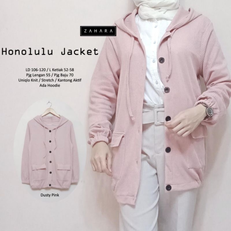 HONOLULU JAKET  ZAHARA JAKET KNIT OOTD