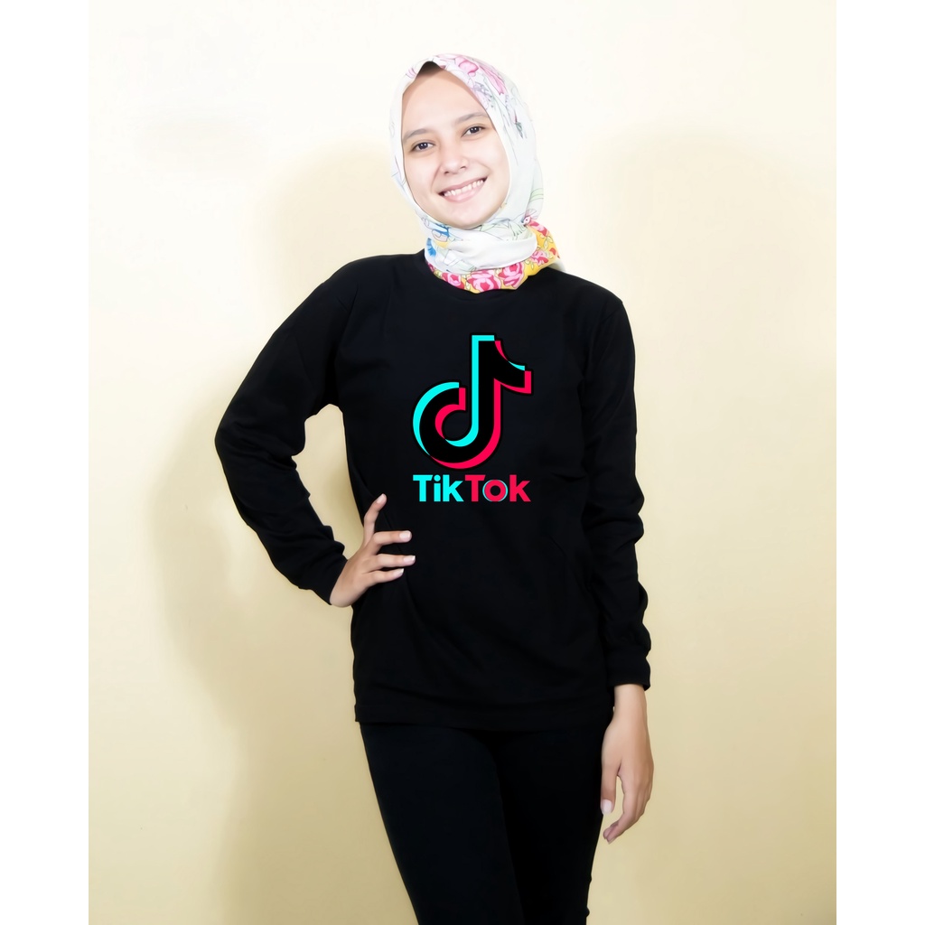 Kaos Tiktok Lengan Panjang Baju Atasan Pria Wanita Tshirt Kaos Wanita Lengan Panjang Atasan