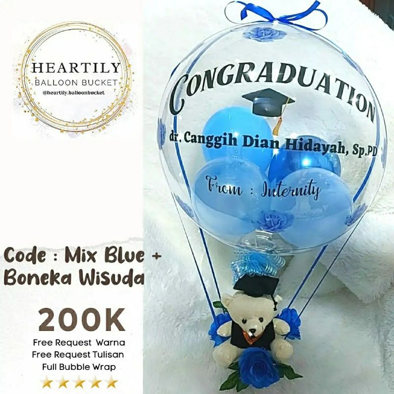 [READY JAKARTA 1HARI JADI] Buket Balon Balloon Bucket Balon Wisuda Snack Balloon Bucket Bunga Snack