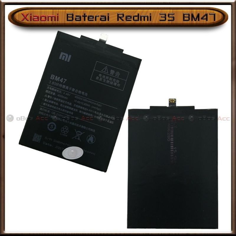 Baterai Xiaomi redmi 3 3S redmi 4X BM 47 Original Batre Batrai HP (Pasha acc roxy)