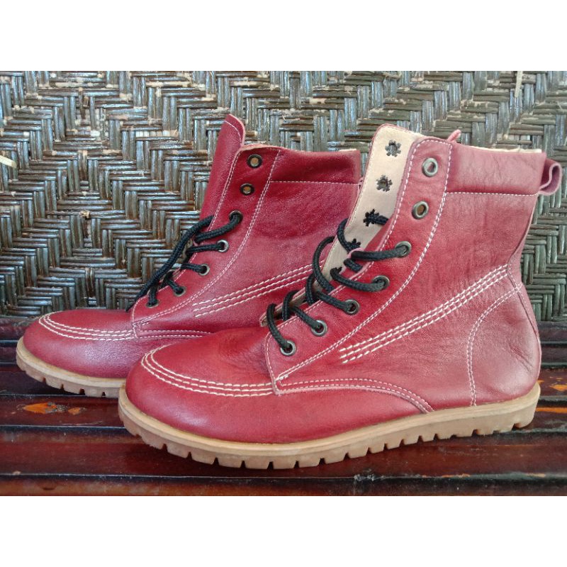 Preloved sepatu boots kulit magetan PL bekas second bekas bagus
