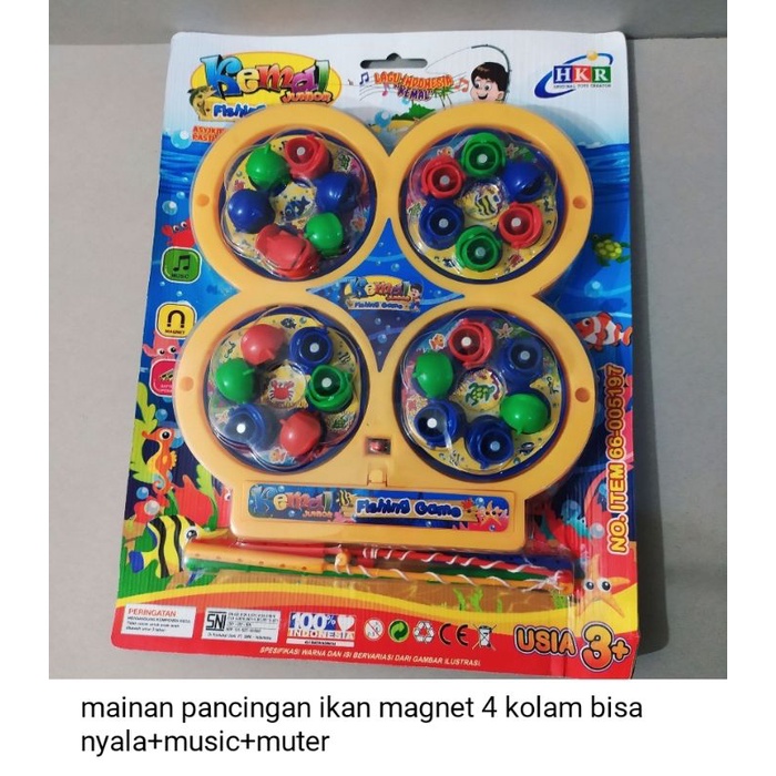 free batrai 2 pcs mainan pancingan magnet 4 kolom bisa muter dan ada musiknya free batrai