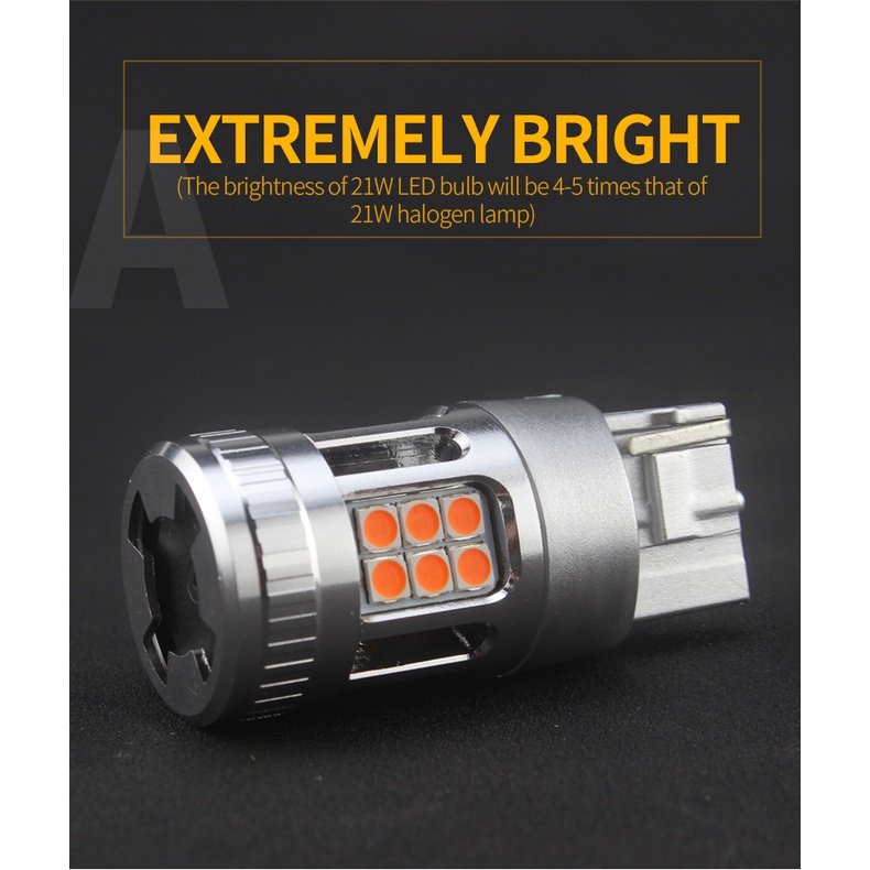 Extremly Bright Can-bus No Error T20 7440 WY21W Bau15s PY21W 2800lm Dengan Kipas Pendingin