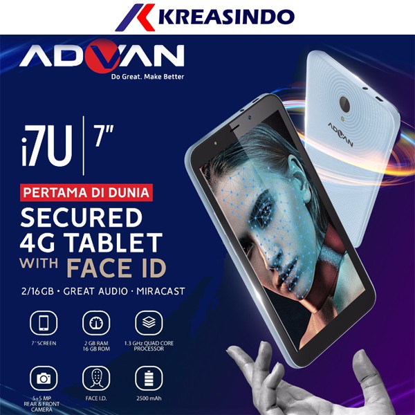 Advan I7U Ram 2gb Tablet 4G LTE 7" Garansi resmi