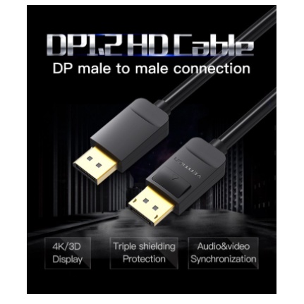 [1M] Vention Kabel DisplayPort Male to Display Port (DP) Male - HAC