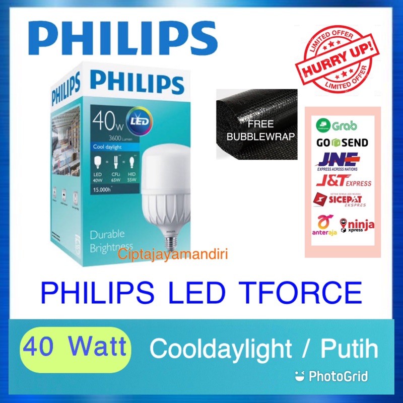 PHILIPS lampu bohlam led trueforce 40 watt