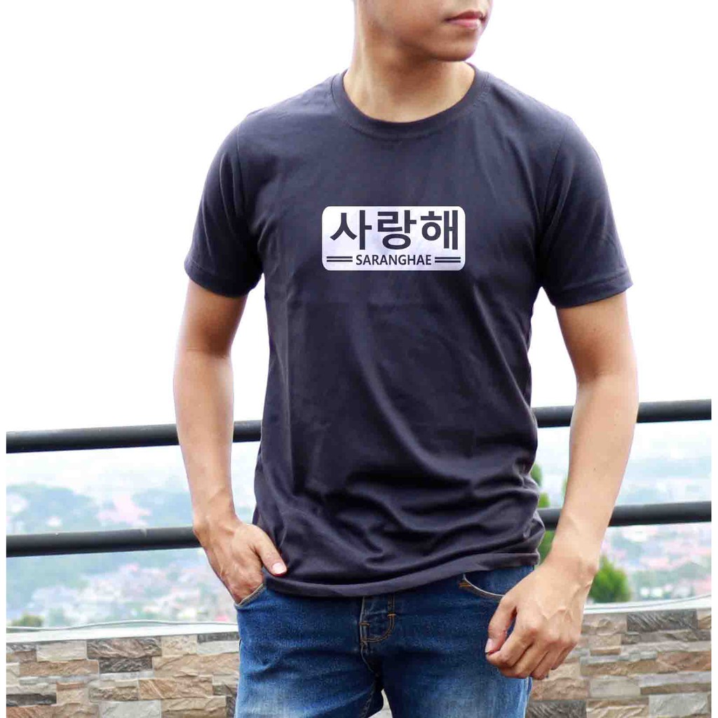 JOPPERSIDE TSHIRT KAOS DISTRO TULISAN SARANGHAE KOREA KOREAN STYLE PRIA ORIGINAL PREMIUM TS78