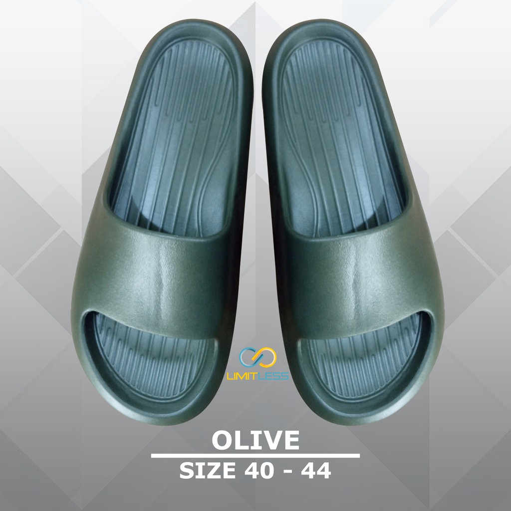 Sandal Pria Distro Slide Polos Limitless Sandal Cowok Slip On Sendal Selop Pria Karet Polos Empuk