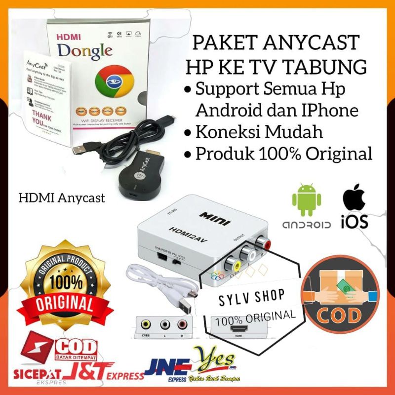 REC PAKET ANYCAST DONGEL UNTUK KE TV TABUNG ANYCAST MIRORRING KE UNTUK TV TABUNG LED LCD DONGLE WIFI