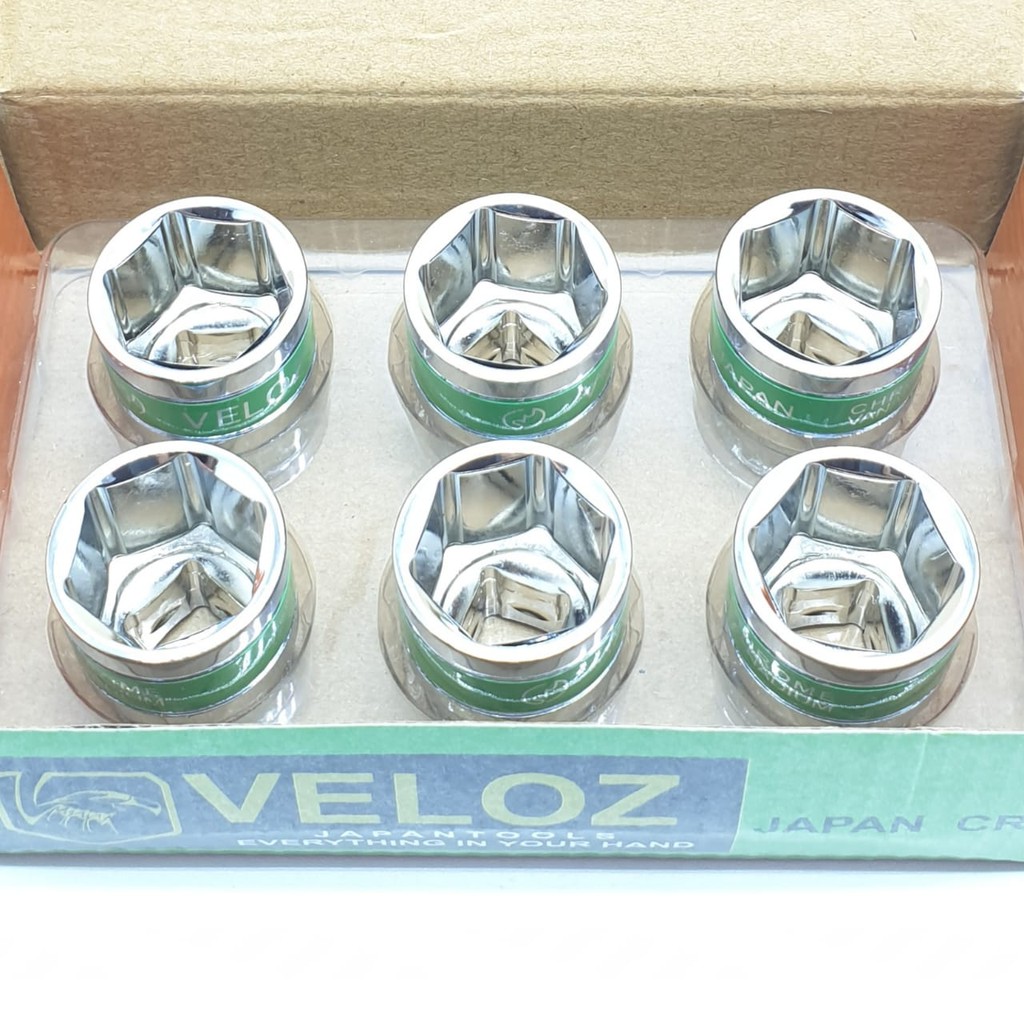 Veloz Premium 24mm Kunci Mata Sok Sock Socket 24mm 6PT 1/2&quot; Chrome Vanadium Steel