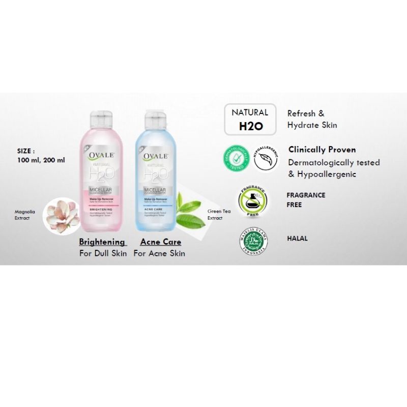 ovale natural  H2O micellar cleansing water 100ml