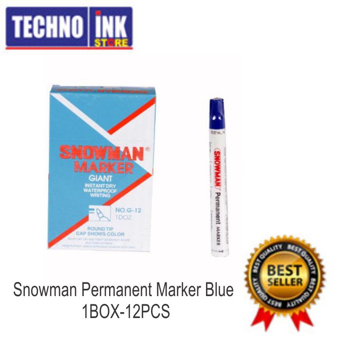 

Snowman Permanent Marker Alcohol Base AG-12 Blue 1box(12pcs)