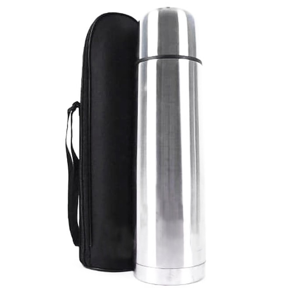 Thermos Botol minum vacuum flask 1000ml stainless steel + tas