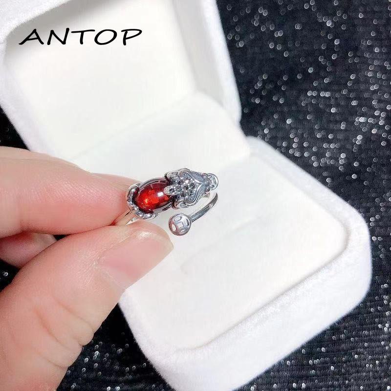 Cincin Model Terbuka Desain Fortune Gaya Retro Untuk Wanita