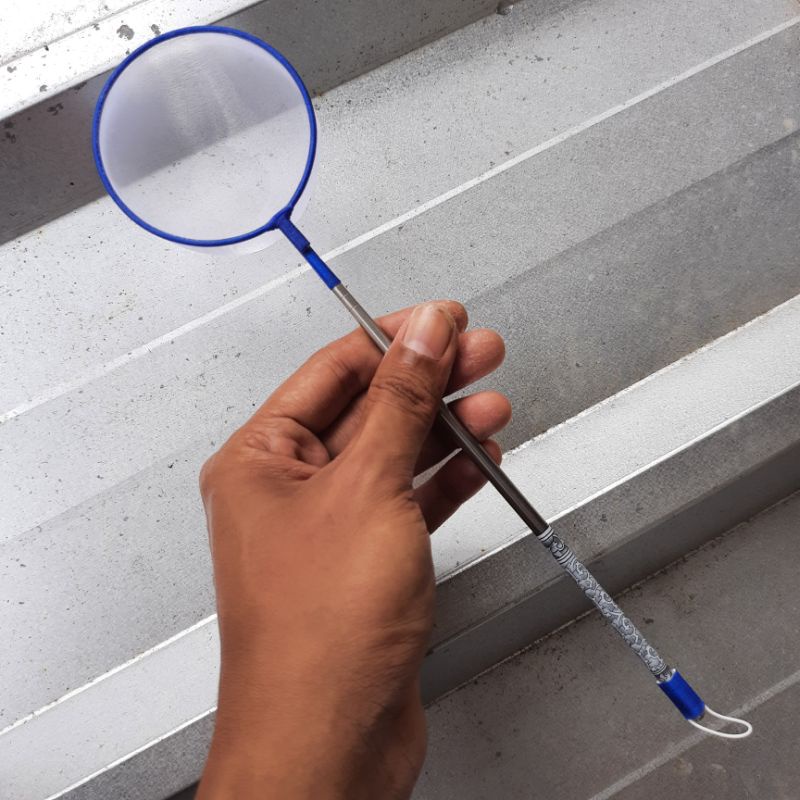 Seser/serok kutir dan ikan bulat 7cm gagang stainless