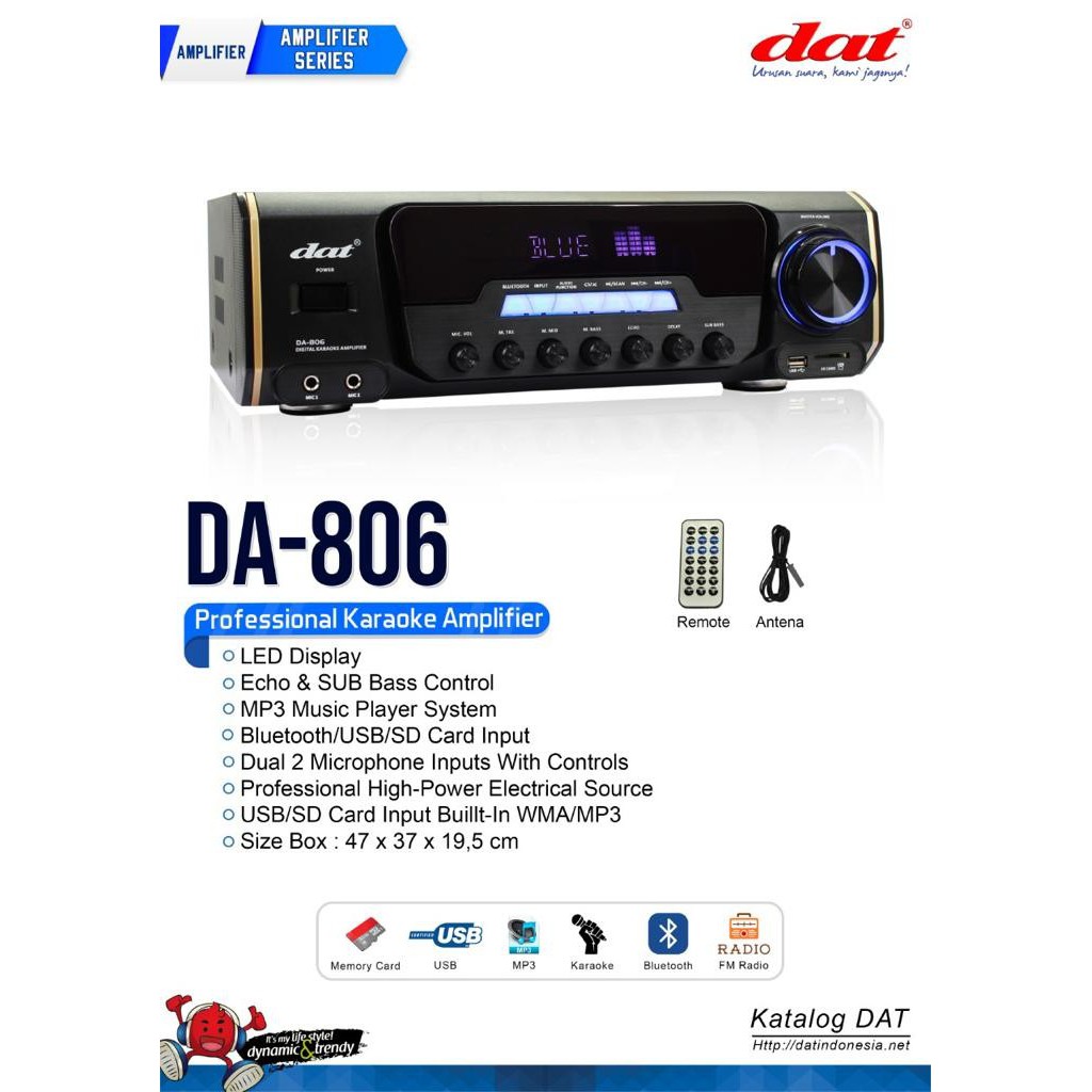 AMPLIFIER DAT DA 806 PFORESSIONAL KARAOKE AMPLIFIER