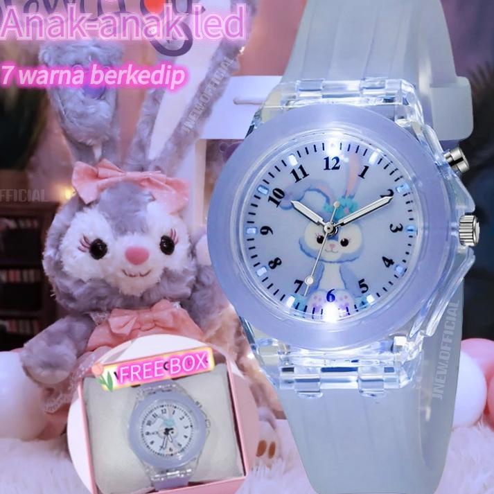 Terbaik 【FREE BOX】jam tangan anak perempuan jam tangan wanita analog Anak-anak led perempuan luminou