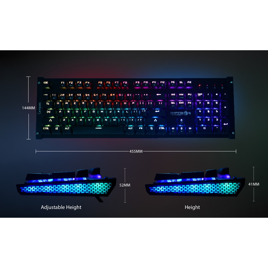 Keyboard gaming Imperion Mechanical Wired rgb 104 keys centipada kg-c10r